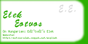 elek eotvos business card